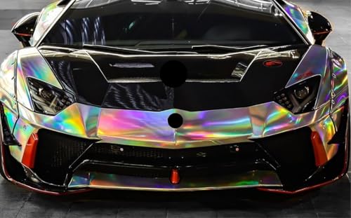 Image of CREON Vinyl Wrap for Car & Bike Self Adhesive Vinyl Wrap Sheet Sticker & Decal Roll Film Auto Car Vehical Air Release (2 feet x 12 feet, Rainbow Wrap)