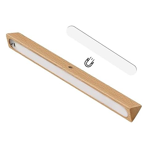 HBGFHG Under Cabinet Lights, Smart Night Light Cabinet Light Drawer Light Wireless Battary Powered (Beech Wood 1PCS) Cover