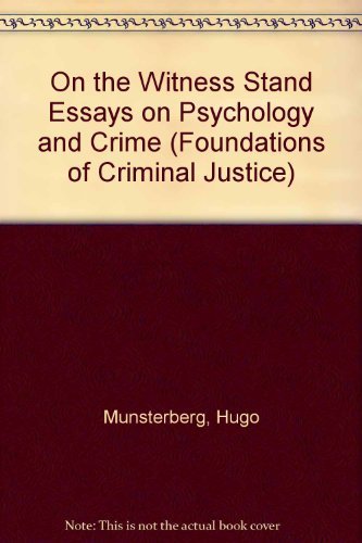 On the Witness Stand Essays on Psychology and C... 0404091806 Book Cover