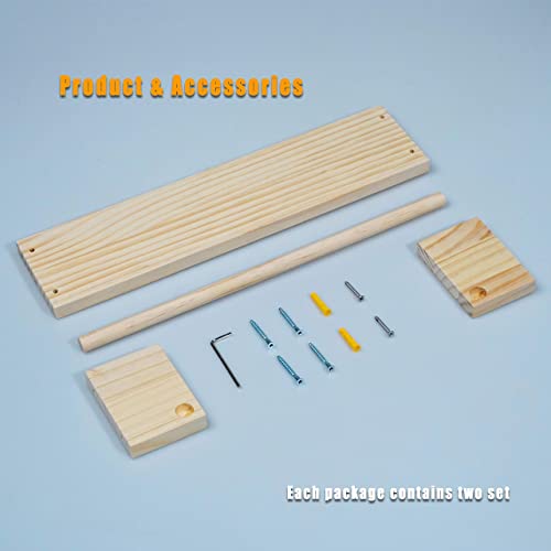 Pmlyq 2 Pack Wood Floating Nursery Shelves,Kitchen Spice Rack,Book Shelf Organizer (Natural Wood No Paint) #TOP3