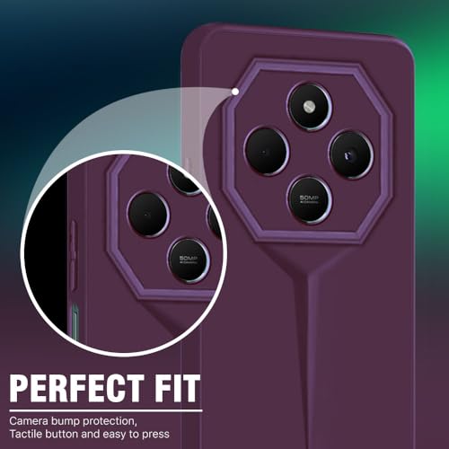 Image of WOW IMAGINE Slim Back Cover for Redmi A4 5G | Poco C75 5G | 14C 5G | Poco M7 | Blade Series Ultra Thin Case | Camera Protection | Soft Matte Silicone Flexible Mobile Case - Purple