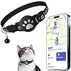 Collare Gps gatto, Gps per Gatti Senza SIM Senza Abbonamento, Impermeabile, Batteria a Lunga Durata, Localizzatore GPS per Gatto Funziona con goo- gle Find My (solo Android) (Nero)
