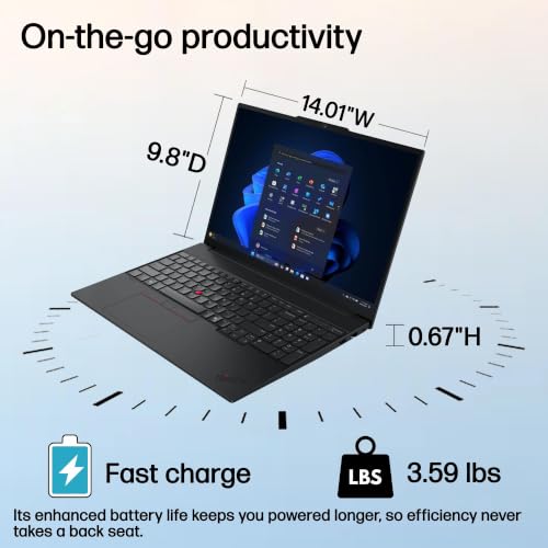 Image of Lenovo ThinkPad E16 Gen 3 Laptop, Ultra 5 225H, 16GB DDR5 RAM, 512GB SSD