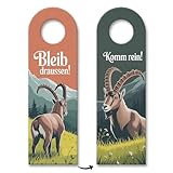 Bleib draussen Komm rein Steinbock Türhänger lustiger Spruch für Allgäu und Alpen Fans