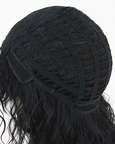 Topcosplay Men’s 80S Wig Black Mullet Wigs Halloween Costume Male Wig Punk Heavy Metal Rocker Wig Curly Long #TOP5