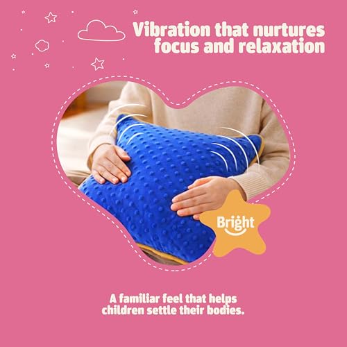 Image of Bright Autism Hugger Pillow for Dual Sensory Needs- Calming Vibrating Yellow & Blue Pillow for Kids. Relaxing Tool that Helps Children Soothe Stress or Anxiety. Perfect Sleep aid for a Sensory Room.