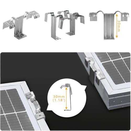 Solarpanel Wasserablauf Clip, Solarpanel Schlammentfernungsclip, Edelstahl Reinigungsclips für Zur Automatischen Entfernung von Regenwasser und Staub von Solarpanel 30 Stück（Drainage Clip-30mm)