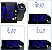 OnLyee Projection Alarm Clock with AM FM Radio | 7” LED Digital Ceiling Display, Sleep Timer | 180°Projector, Desk/Shelf Clock with Dimmer, USB Charging, AC Powered and Battery Backup for Bedroom