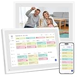 Digital Calendar 10.1" with Full HD Touch Screen, Smart Electronic Calendar for Family Schedule, Electric Planner with Chore Chart, Meal Planner & Digital Photo Frame - Desk Mount, Gift for Men Women