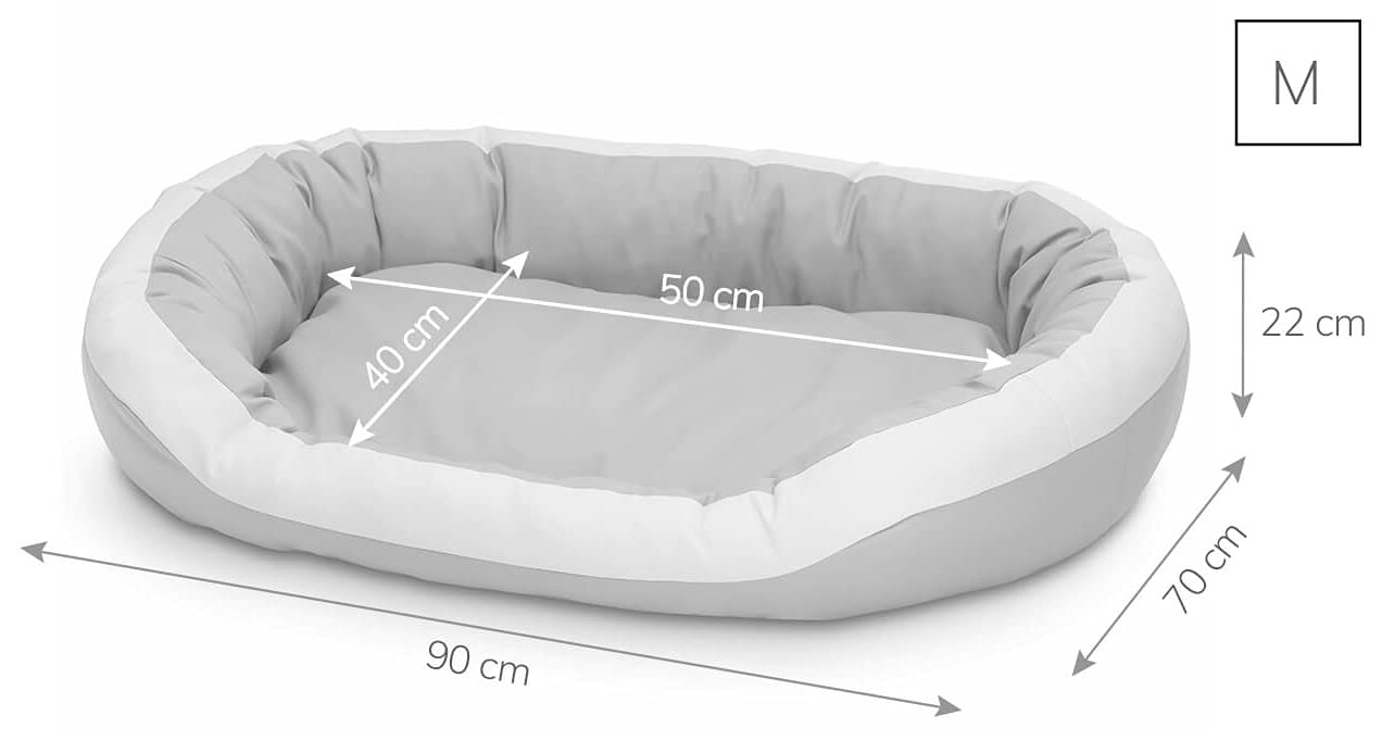Cama para perros de cuero ecológico, suave para perros medianos y grandes, cama mullida para perros, sofá Luxus XL/XXL