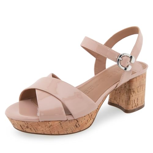 Aerosoles Women's COSMOS Heeled Sandal, Cipria Patent PU, 9.5M