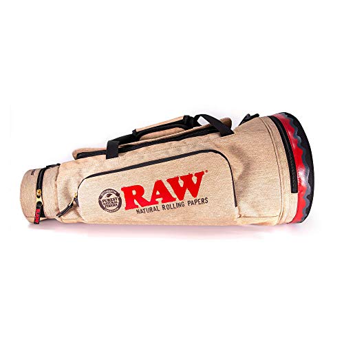 RAW Cone Duffelbag - Multiple Compartments - 5 Layer Foil Lined Smell Resistant Silicon Zippered Pouch - 22'' x 9'' x 9''