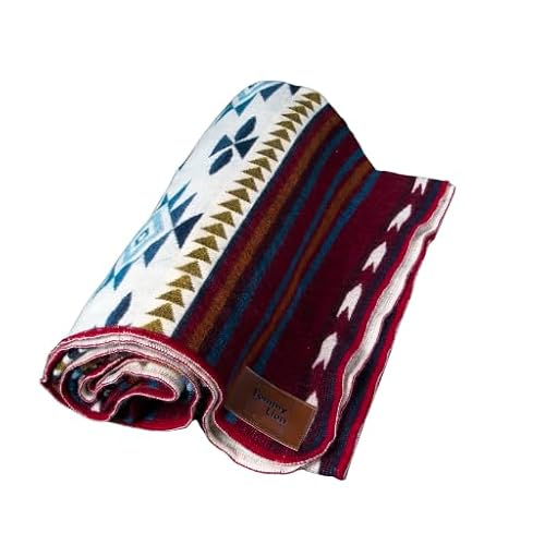 Tommy Lion - Alpaca Throw Blanket, 80x45 inches Red