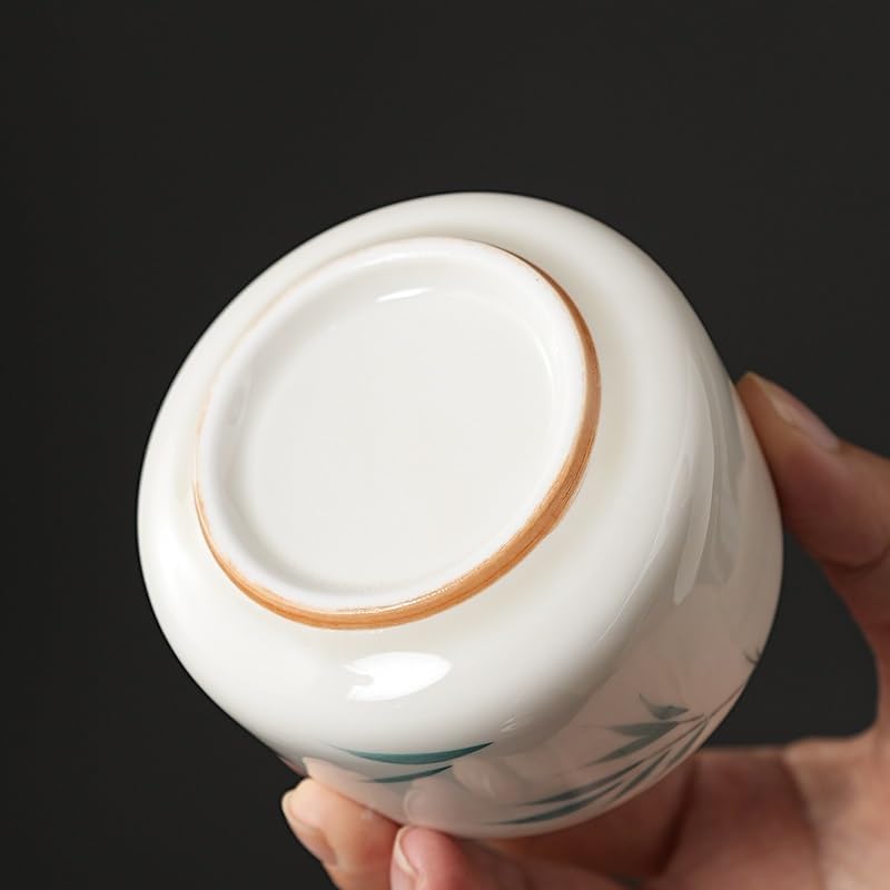 SONGCHAO Sugar Jar Hand-Painted Ceramic Tea Cans Small Portable Storage Tea Empty Cans Desktop Sealed Moisture-Proof Cans Tea Canister(C)