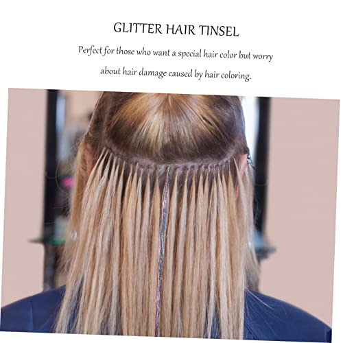 FOMIYES 1500 Pcs Pacotes De Extensão De Cabelo Fio De Glitter Cabelo Enfeites De Cabelo De Fada Kit