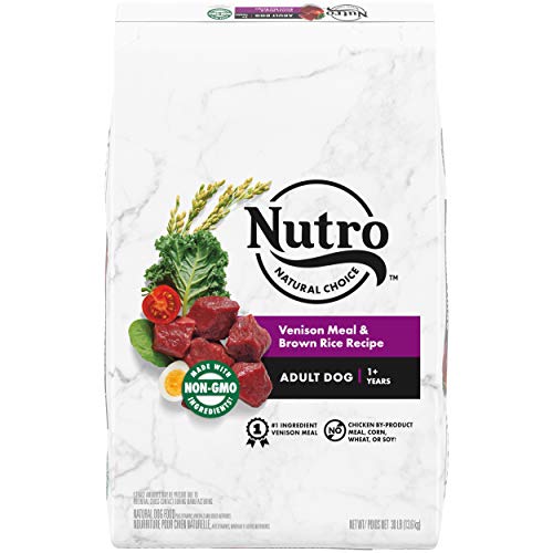 NUTRO NATURAL CHOICE Adult Dry Dog Food, Venison Meal & Brown Rice Recipe Dog Kibble, 30 lb. Bag