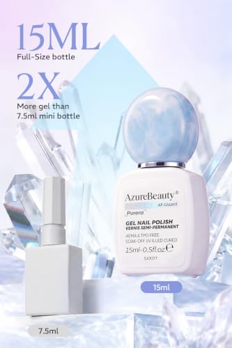 Image of AZUREBEAUTY HEMA-Free 15ML Blue Gel Polish Set, 6 Icy Winter Colors