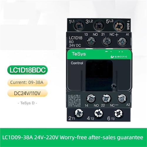 Contactor trifásico LC1D18A con bobina de CC de alta resistencia y precisión 2