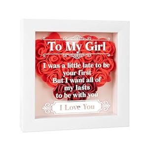 Gifts for Girlfriend, Christmas Love Gifts for Her, Anniversary Wedding Gifts for Her Girlfriend Wife Fiancee GF, Romantic Rose Girlfriend Gifts, Birthday Love Gifts for Her, Forever Rose Shadow Box.