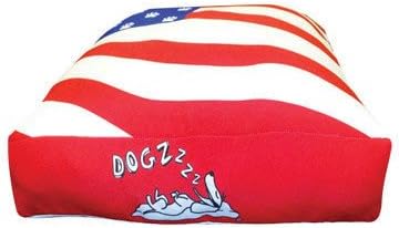 Rectangle American Flag Dog Pillow Size: Large (36" L x 30" W)
