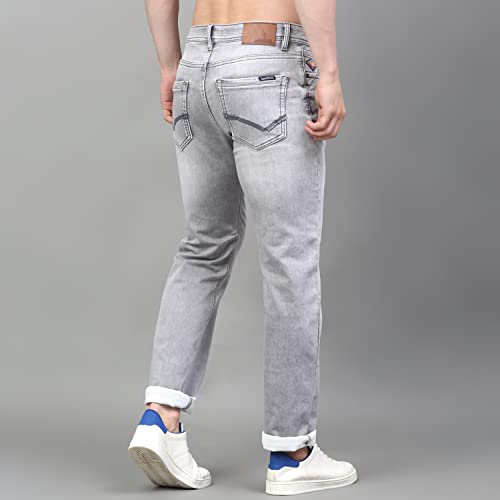 Image of LOUIS STITCH Mens Jeans Italian Cloth Denim Mid Rise Super Stretch Butter Comfort Relaxed Fit Jeans for Men (LSJNC-BU92)