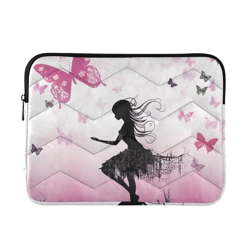 Funda para portátil Butterfly Girl 13-14 pulgadas impermeable miniatura 1