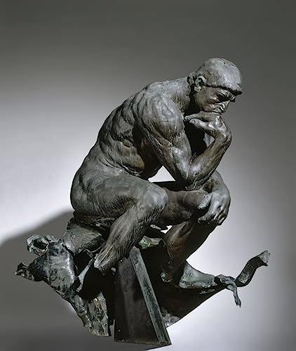Imagen El Pensador de Auguste Rodin Pintura Vintage Decorativa