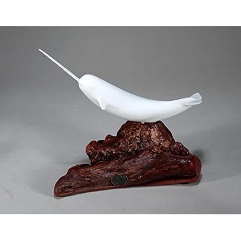 Narwhal Sculpture by John Perry Pellucida on burl base 7in tall Statue Art Cover