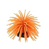 Mallofusa Artificial Aquarium Fish Tank Decoration Silicone Sea Anemone Artificial Fish Tank Ornament Decoration Small(Orange)