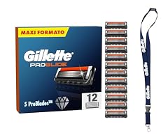 Gillette Fusion 5 ProGlide, LAMETTE DA BARBA, 12 RICAMBI (da 5 Lame), Delicatezza Elevata con TECNOLOGIA FLEXBALL, Fino a 1 MESE di RASATURA con 1 Lametta, con LACCETTO INCLUSO, IDEA REGALO UOMO