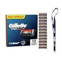 Gillette Fusion 5 ProGlide, LAMETTE DA BARBA, 12 RICAMBI (da 5 Lame), Delicatezza Elevata con...