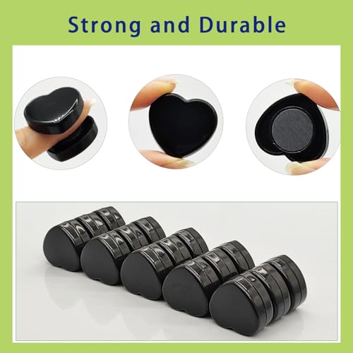 PYJLBX Fridge Magnets, 30 Pcs Strong Magnet Small Magnets, Medium, Plastic, Heart Shape, Black, Heavy Duty - Image 2