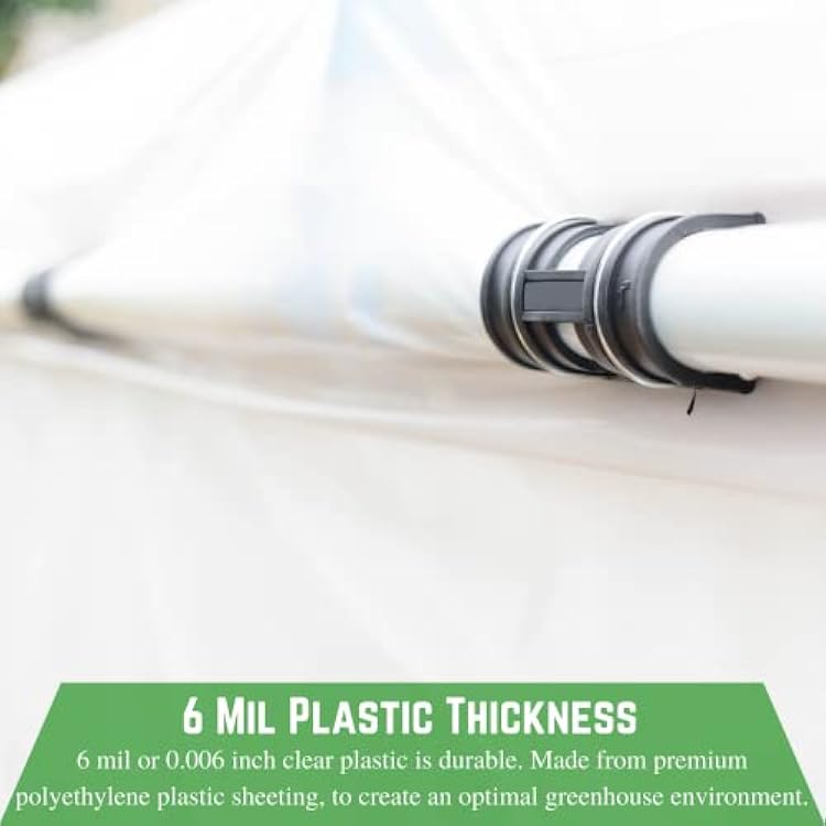 Farm Plastic Supply - Clear Greenhouse Plastic Sheeting - 6 mil - (10' x 40') - 4 Year UV Resistant Polyethylene Greenhouse Film, Hoop House Green House Cover for Gardening, Farming, Agriculture