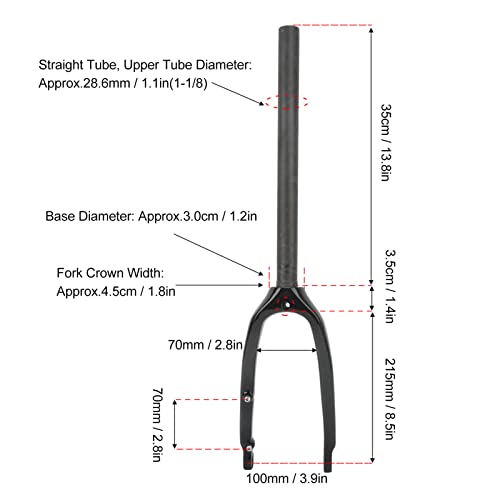 Qanyegn 16 Inch Carbon Fork Mountain Bike Lightweight And Durable Fork 3K Matte Finish Suitable For Folding Bikes With 28.6Mm Straight Tube #TOP1