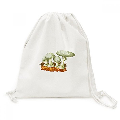 Toile drawstring backpack avec illustration champignon pour voyage et sac shopping