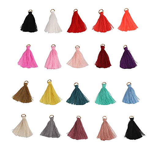 Ecyc 50Pcs Mini Tassel Pendant Cotton Thread Fabric Fringe For Diy Craft Jewelry Key Chain, Orange #TOP3