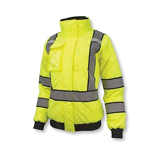 Radians SJ930-3ZGW Women's Class 3 Quilted Bomber Jacket - Green - Size 2XL