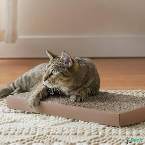 Arranhador PETYC Resistente e Espesso – Papelão Ondulado Dupla Face, Tapete Arranhador para Gatos, P