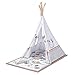 kk Kinderkraft Tapetto Gioco 3in1 TIPPY, Tenda Tepee, Palestrina educativa, Tappetino con Archi, Giocattoli, Facile da Pulire