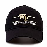 Wake Forest Garment Washed Bar Hat - Embroidered NCAA Cap Black