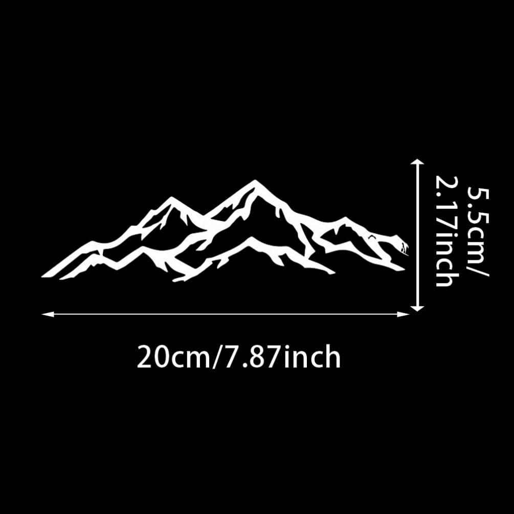 Pack de 20 x 5,5 cm de diseño de montaña para coche, pegatinas de vinilo para exteriores, impermeables, decoración para coche, SUV, camión, ventana, #AZ91 (color blanco) - 3