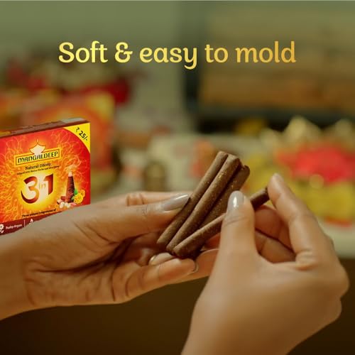 Image of Mangaldeep Dhoop 3 in 1 - Made with Desi Ghee, Resins & Herbs - Easy to Mold Wet Dhoop (140gms)
