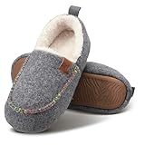 AWFI Fuzzy Home Slippers Womens Faux Wool House Shoes Memory Foam Lightweight Slip on Slippers for Women Cozy Warmies Winter Bedroom Ladies Slipper with Sherpa Fleece Lining Fluffy/Felt