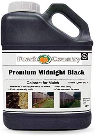 Peach Country Premium Midnight Black Mulch Color Concentrate and 1 Gallon Pump Sprayer The Perfect Home Maintenance Kit for Your Home Mulch Beds - 2,800 Sq. Ft. (1 Quart, Black)