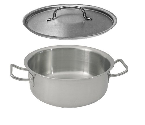 Bratentopf Kochtopf MIT DECKEL und Schüttrand CNS 32 cm Ø / 15,0 cm Höhe und 12,0 Liter Inhalt