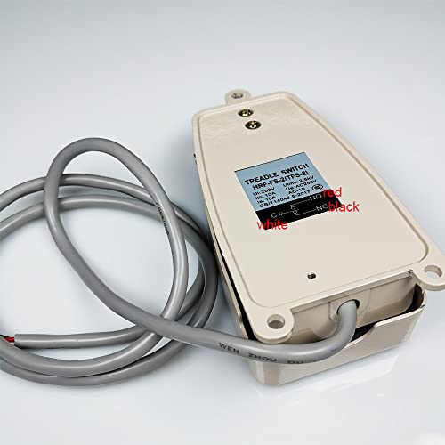 Gebildet Metall 12V-24V-48V-230V/5A Momentaner rutschfester Fußpedalschalter Freisprech-Fußschalter mit 100CM Kabel, SPDT NO NC Netzschalter Maschinensteuerung