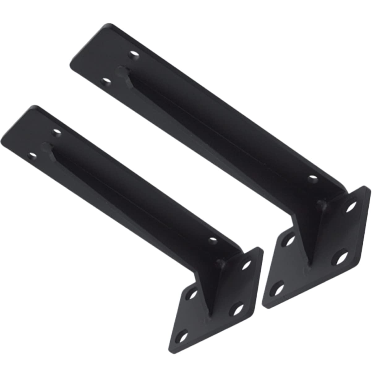 Tofficu 2 Soportes Angulares para Estante de Pared, Acero Laminado en Frío Negro, Estructura Triangular de 90°, Adecuado para Cocina y Taller