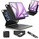 ESR iPad Air 13 (M3/M2, 2025/2024) Hülle mit Tastatur, Tastaturhülle mit Einzustellendem Magnetständer, Hoch-/Erhöhter Modus, Abnehmbare Schutzhülle, Rebound 360 Serie, Schwarz