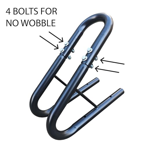 Image of 4 Bolt No Wobble Heavy Duty Wheel Chock Motorcycle Dirt Bike Wheel Chock 5.5'' Wide 2 Pack