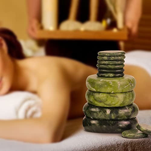 Windfulogo 16Pcs Large Hot Massage Stones Set Natural Green Jade Heated Warmer Stone For Spa Massage 776834 #TOP6
